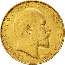 Coin, Australia, Edward VII, Sovereign, 1909, Melbourne, AU(55-58), Gold, KM:15