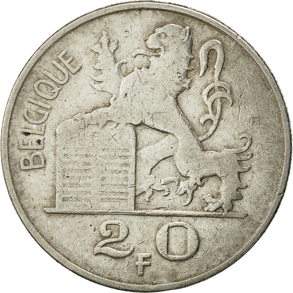 Coin, Belgium, 20 Francs, 20 Frank, 1950, VF(30-35), Silver, KM:140.1