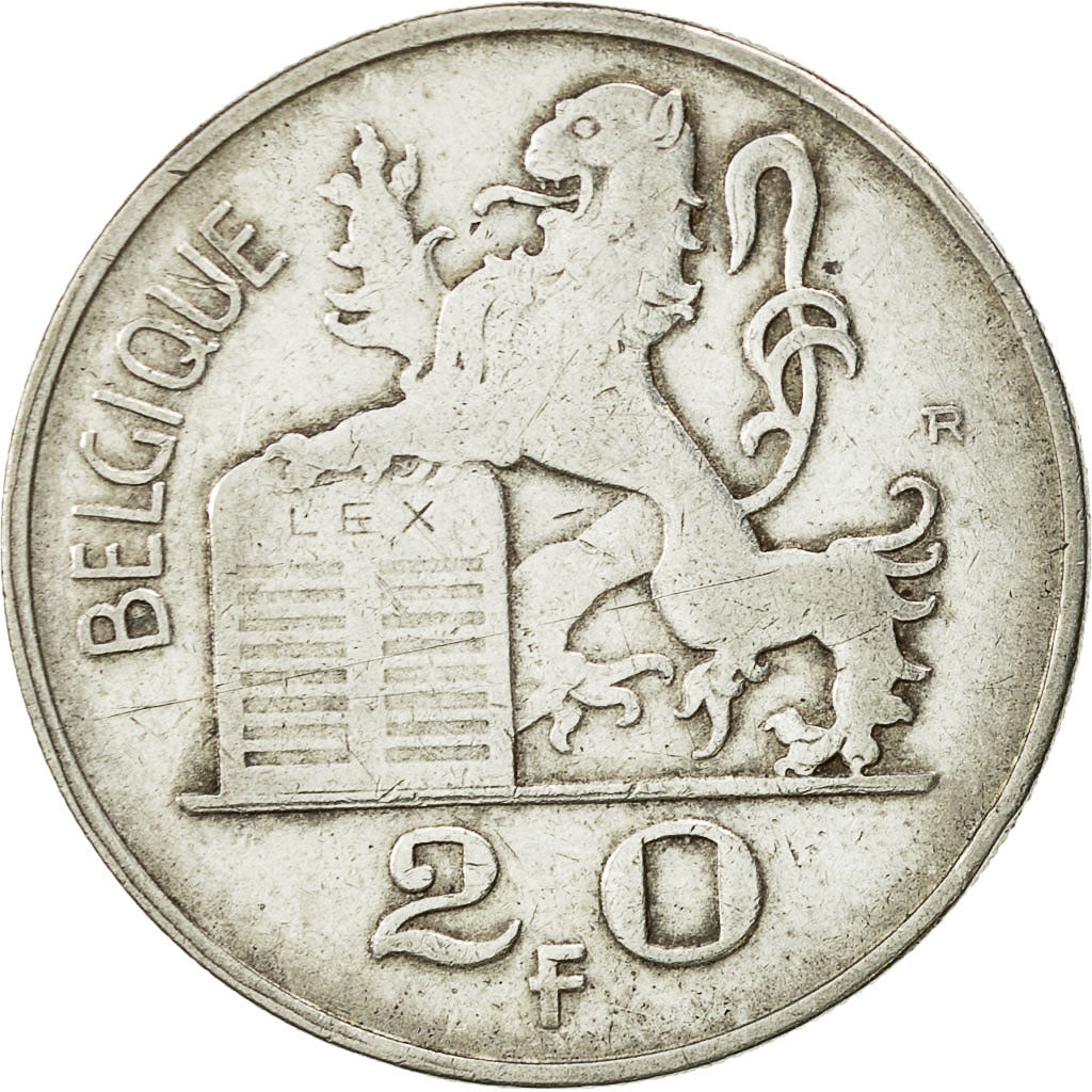 Coin, Belgium, 20 Francs, 20 Frank, 1950, EF(40-45), Silver, KM:140.1