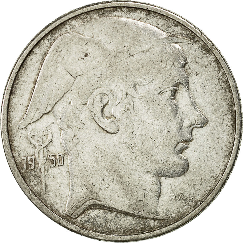 Coin, Belgium, 20 Francs, 20 Frank, 1950, EF(40-45), Silver, KM:140.1