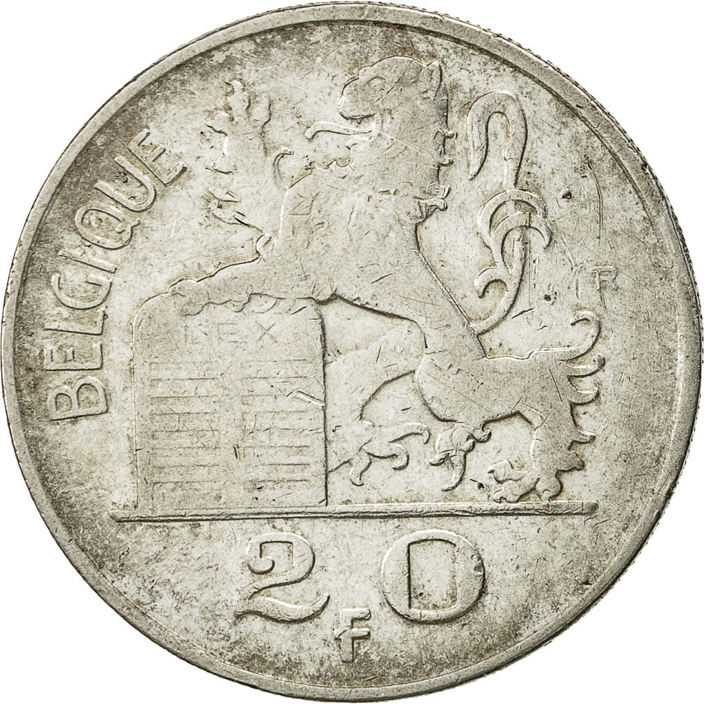 Coin, Belgium, 20 Francs, 20 Frank, 1950, EF(40-45), Silver, KM:140.1