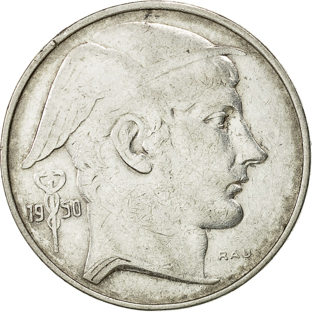 Coin, Belgium, 20 Francs, 20 Frank, 1950, EF(40-45), Silver, KM:140.1