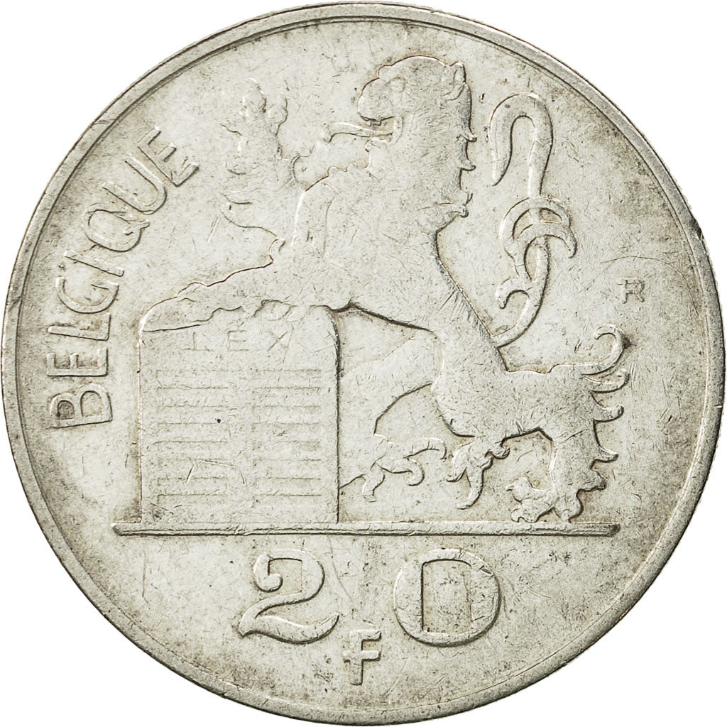 Coin, Belgium, 20 Francs, 20 Frank, 1950, EF(40-45), Silver, KM:140.1