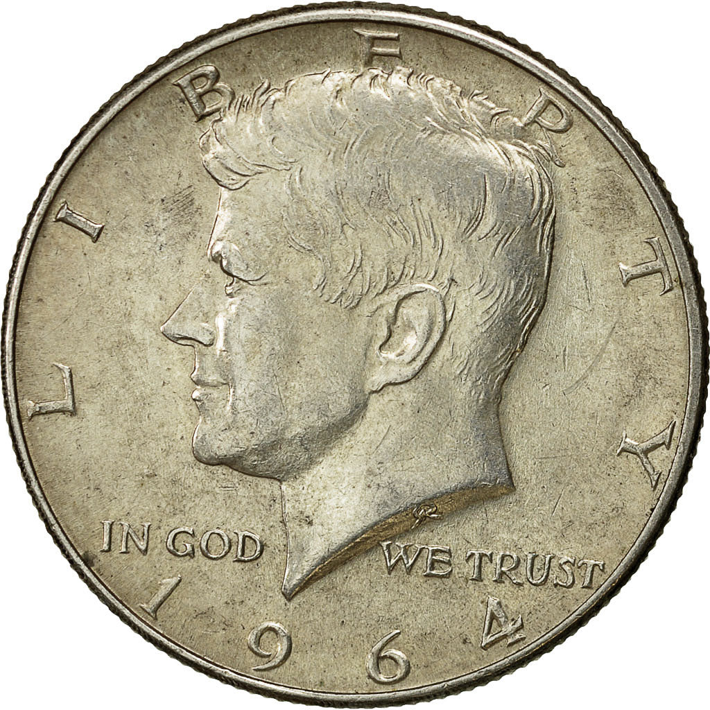 Moneda, Estados Unidos, Kennedy Half Dollar, 1964, Philadelphia, MBC+, KM 202
