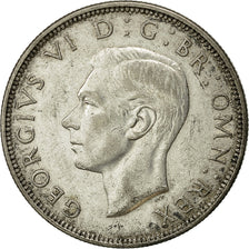 Münze, Großbritannien, George VI, 1/2 Crown, 1944, SS+, Silber, KM:856