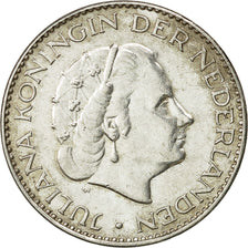 Moneda, Países Bajos, Juliana, Gulden, 1958, MBC+, Plata, KM:184
