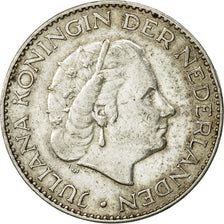 Coin, Netherlands, Juliana, Gulden, 1955, AU(50-53), Silver, KM:184