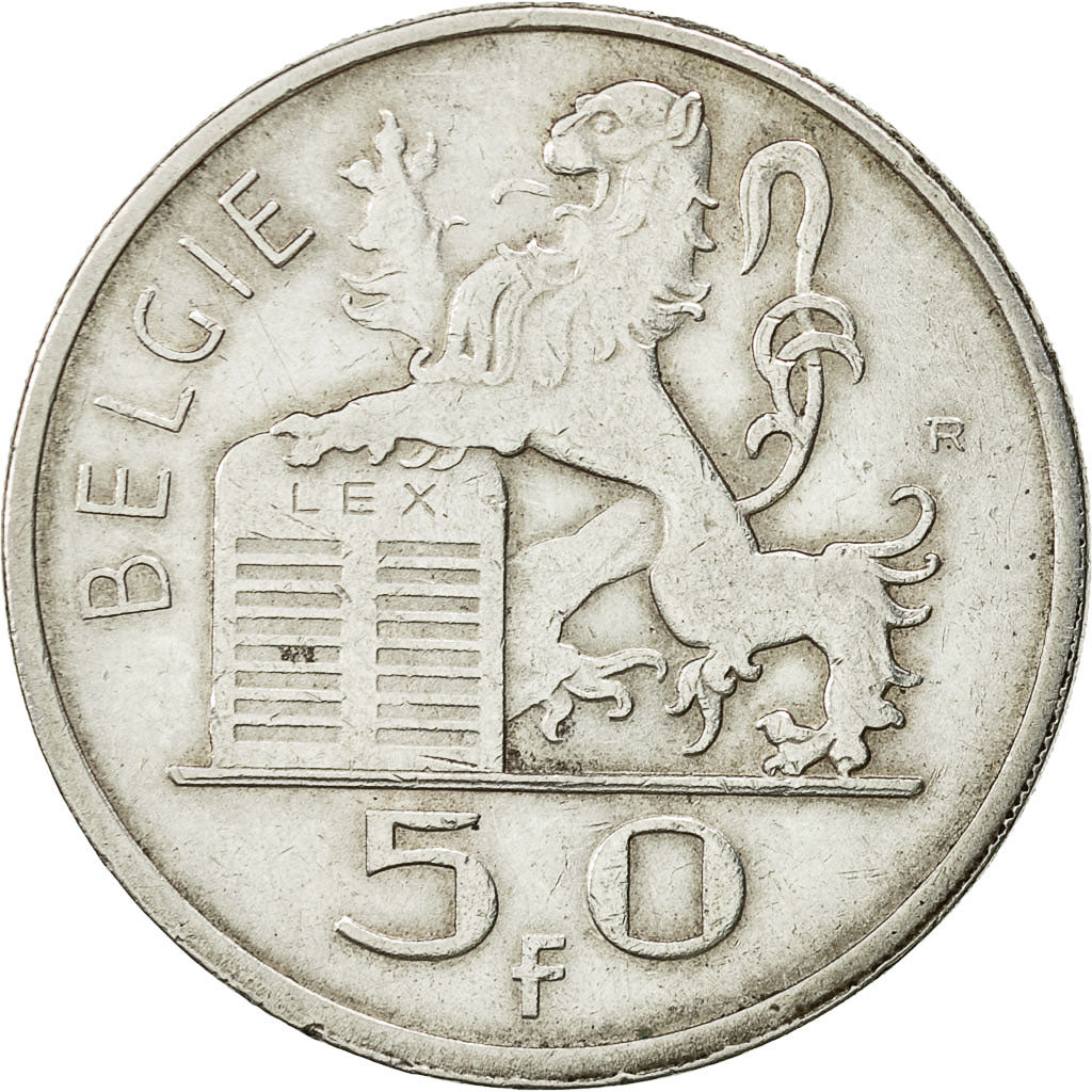 Coin, Belgium, 50 Francs, 50 Frank, 1948, EF(40-45), Silver, KM:137