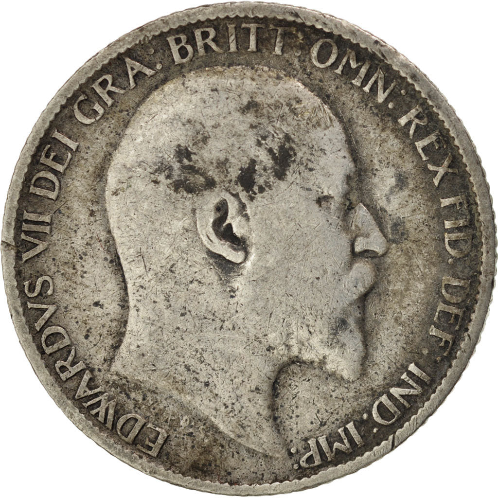 GREAT BRITAIN, 6 Pence, 1907, KM #799, VF(20-25), Silver, 19.5, 2.76