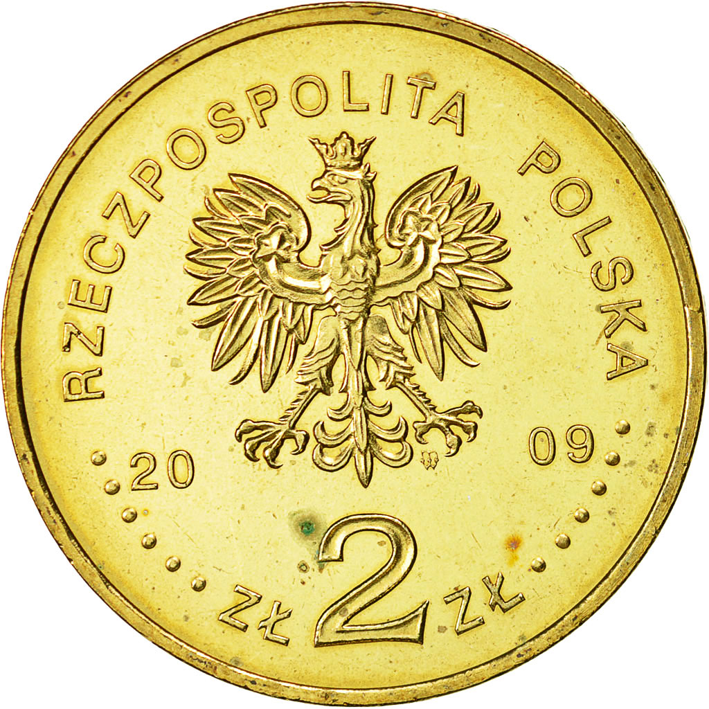 Coin, Poland, 2 Zlote, 2009, Warsaw, MS(60-62), Brass, KM:687