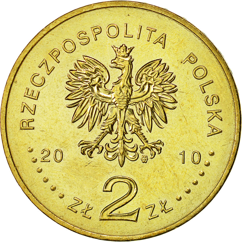 Coin, Poland, 2 Zlote, 2010, Warsaw, MS(60-62), Brass, KM:725