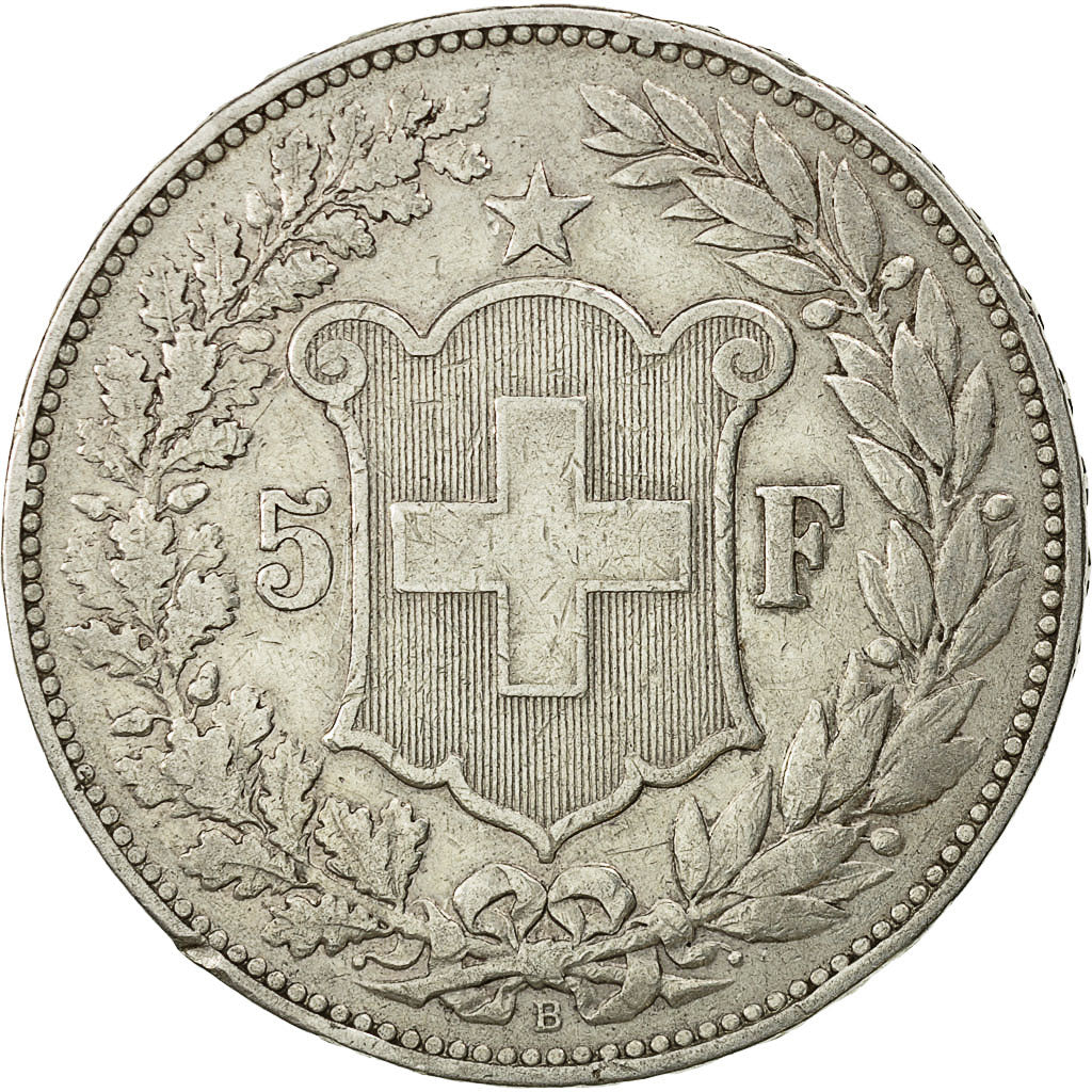 Moneta, Svizzera, 5 Francs, 1892, Bern, MB+, Argento, KM:34