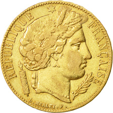 Coin, France, Cérès, 20 Francs, 1851, Paris, AU(50-53), Gold, KM:762