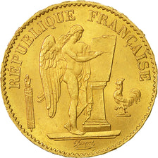 Moneda, Francia, Génie, 20 Francs, 1877, Paris, MBC+, Oro, KM:825, Gadoury:1063