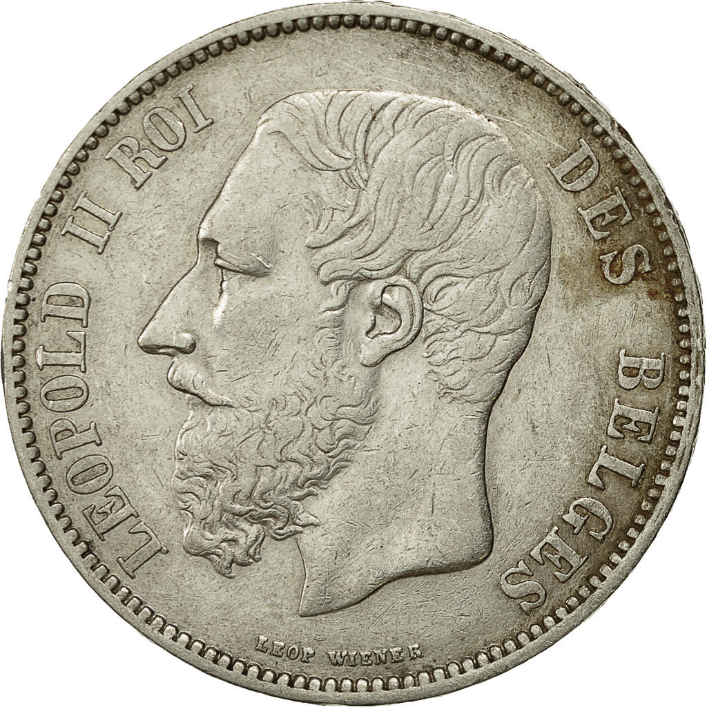 Coin, Belgium, Leopold II, 5 Francs, 5 Frank, 1868, EF(40-45), Silver, KM:24