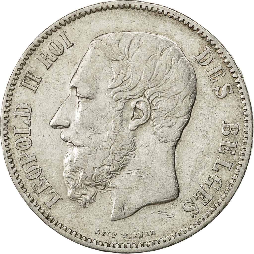 Coin, Belgium, Leopold II, 5 Francs, 5 Frank, 1869, EF(40-45), Silver, KM:24