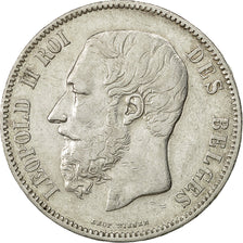 Coin, Belgium, Leopold II, 5 Francs, 5 Frank, 1869, EF(40-45), Silver, KM:24