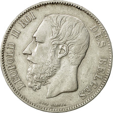 Coin, Belgium, Leopold II, 5 Francs, 5 Frank, 1869, EF(40-45), Silver, KM:24