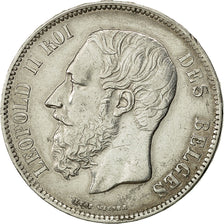 Coin, Belgium, Leopold II, 5 Francs, 5 Frank, 1871, EF(40-45), Silver, KM:24