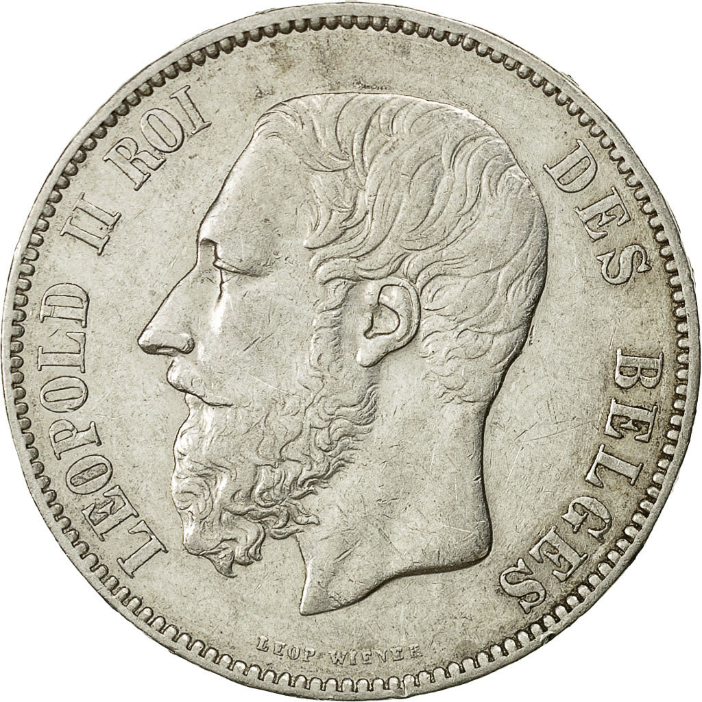 Coin, Belgium, Leopold II, 5 Francs, 5 Frank, 1872, EF(40-45), Silver, KM:24
