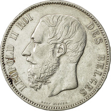 Münze, Belgien, Leopold II, 5 Francs, 5 Frank, 1875, SS+, Silber, KM:24