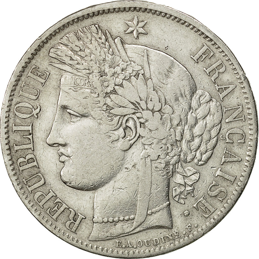 Coin, France, Cérès, 5 Francs, 1849, Paris, EF(40-45), Silver, KM:761.1