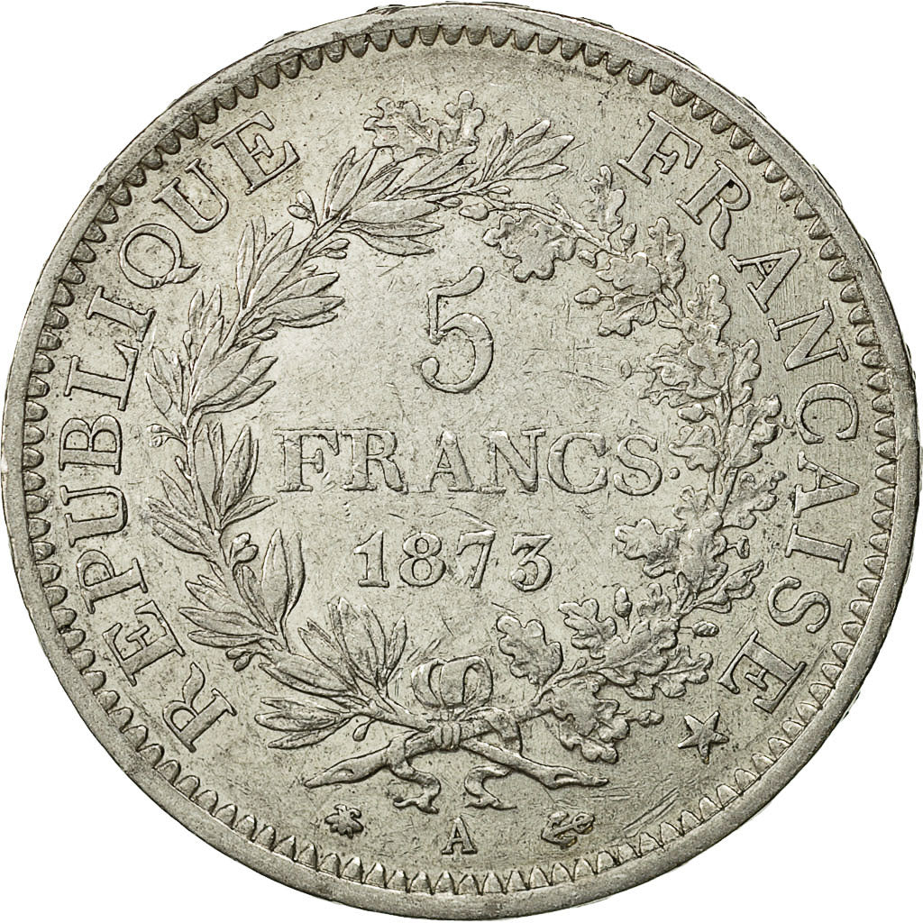 Coin, France, Hercule, 5 Francs, 1873, Paris, AU(50-53), Silver, KM:820.1
