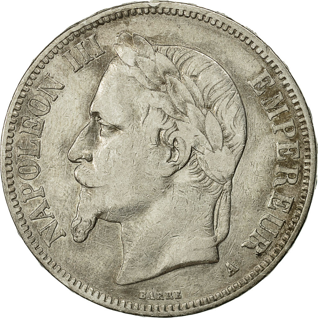 Monnaie, France, Napoleon III, Napoléon III, 5 Francs, 1869, Paris, TB+