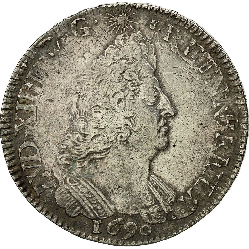 Coin, France, Louis XIV, Ecu, VF(30-35), Silver, Gadoury:217