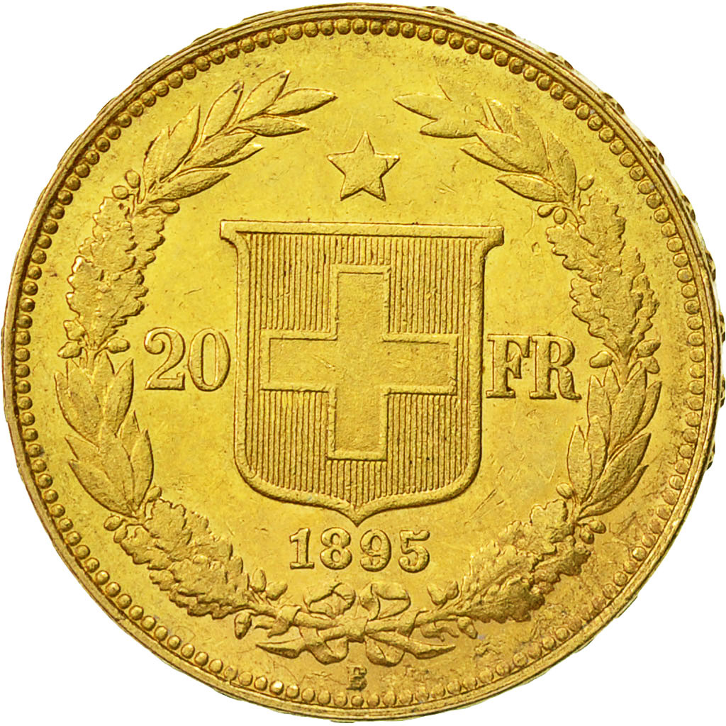 Coin, Switzerland, 20 Francs, 1895, Berne, AU(50-53), Gold, KM:31.3