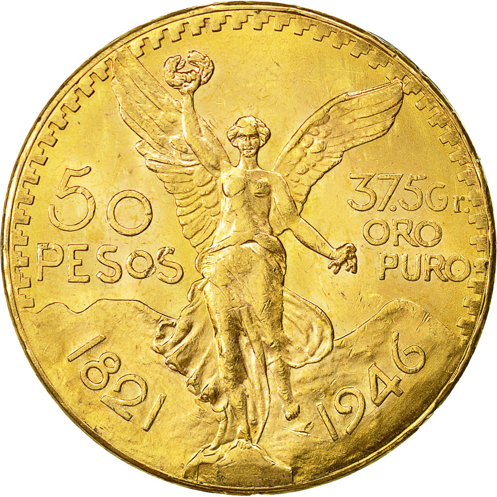 Munten, Mexico, 50 Pesos, 1946, Mexico City, PR+, Goud, KM:481