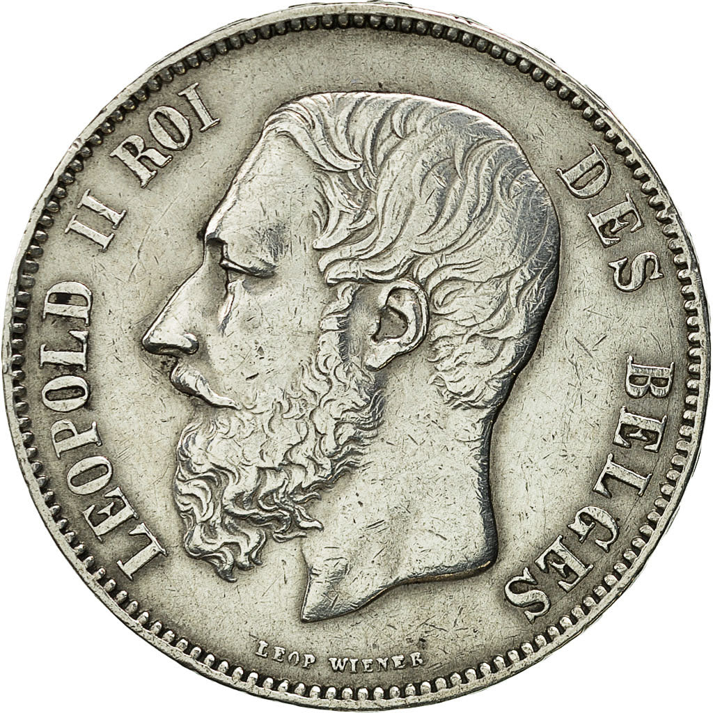 Coin, Belgium, Leopold II, 5 Francs, 5 Frank, 1870, AU(50-53), Silver, KM:24
