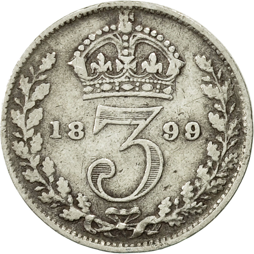 Coin, Great Britain, Victoria, 3 Pence, 1899, EF(40-45), Silver, KM:777