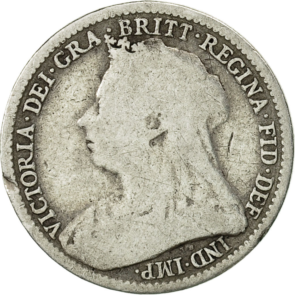 Coin, Great Britain, Victoria, 3 Pence, 1894, VF(20-25), Silver, KM:777
