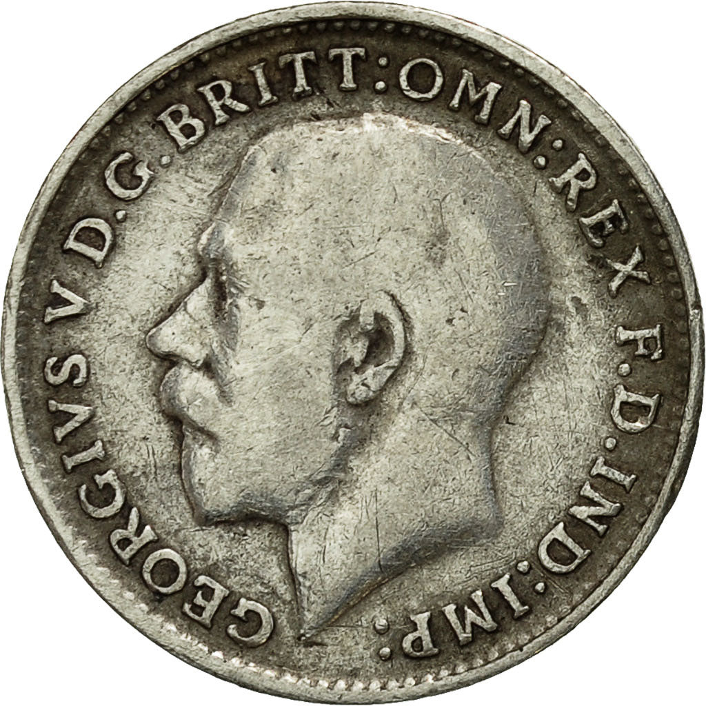 Coin, Great Britain, George V, 3 Pence, 1914, VF(20-25), Silver, KM:813