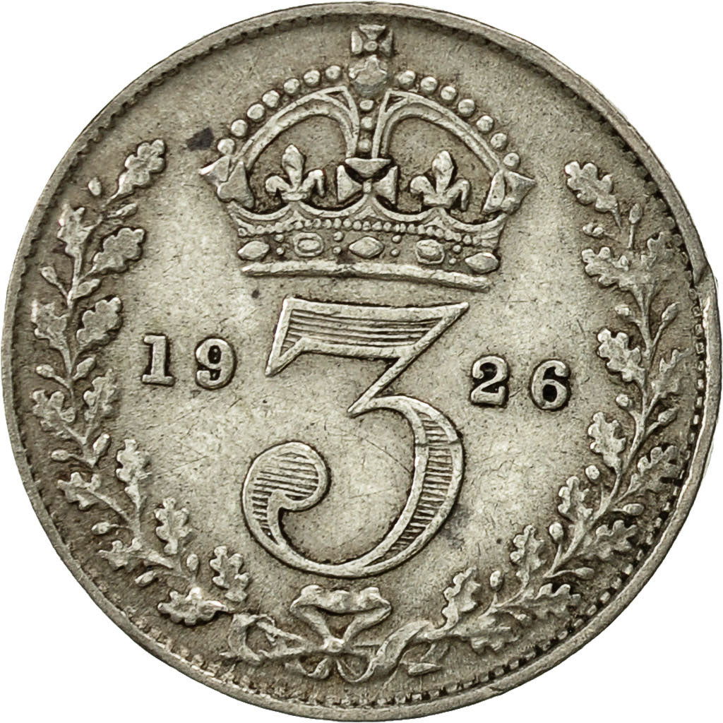 Coin, Great Britain, George V, 3 Pence, 1926, EF(40-45), Silver, KM:813a
