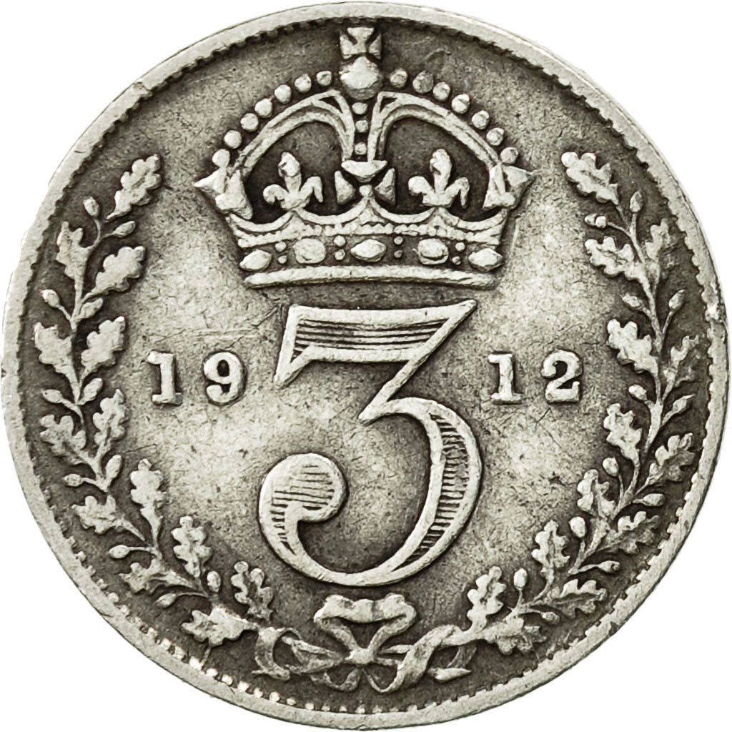 Coin, Great Britain, George V, 3 Pence, 1912, VF(20-25), Silver, KM:813