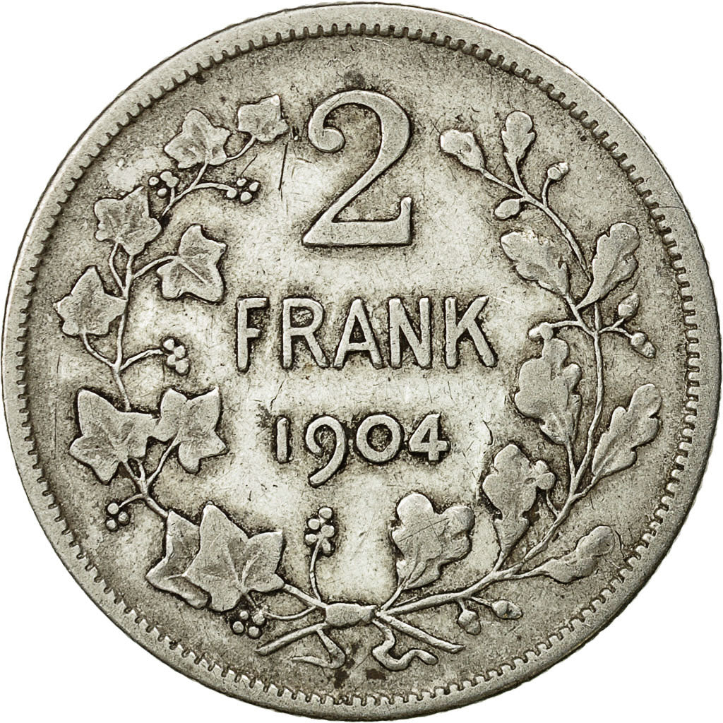 Coin, Belgium, 2 Francs, 2 Frank, 1904, VF(20-25), Silver, KM:59