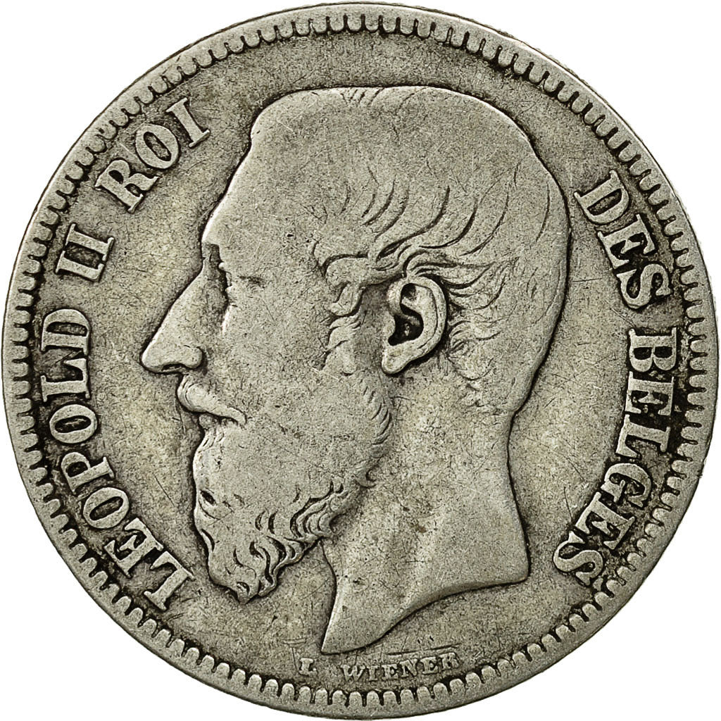 Coin, Belgium, Leopold II, 2 Francs, 2 Frank, 1867, F(12-15), Silver, KM:30.1