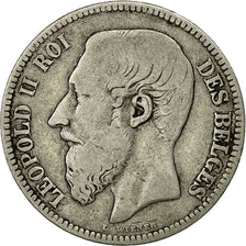 Coin, Belgium, Leopold II, 2 Francs, 2 Frank, 1867, F(12-15), Silver, KM:30.1