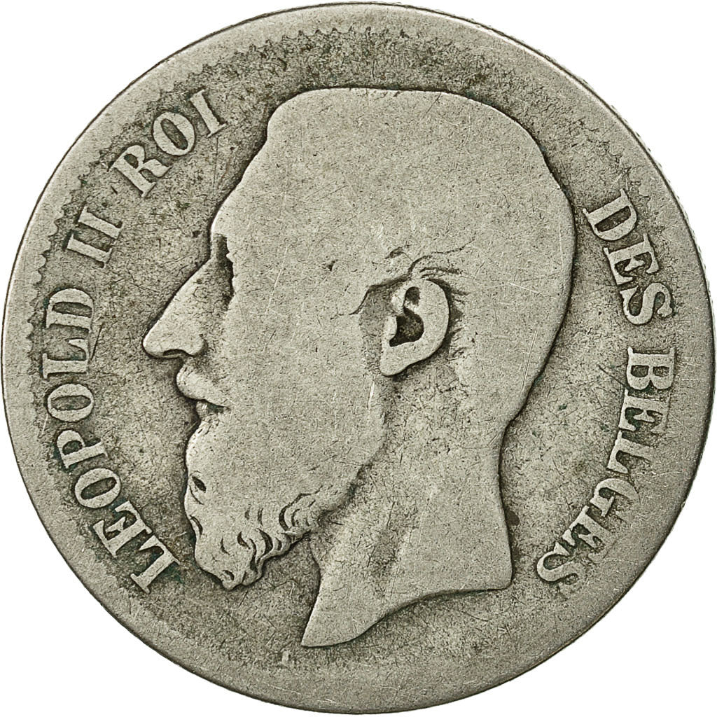 Moneta, Belgio, Leopold II, 2 Francs, 2 Frank, 1867, B, Argento, KM:30.1