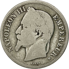 Monnaie, France, Napoleon III, Napoléon III, 2 Francs, 1869, Strasbourg, B+