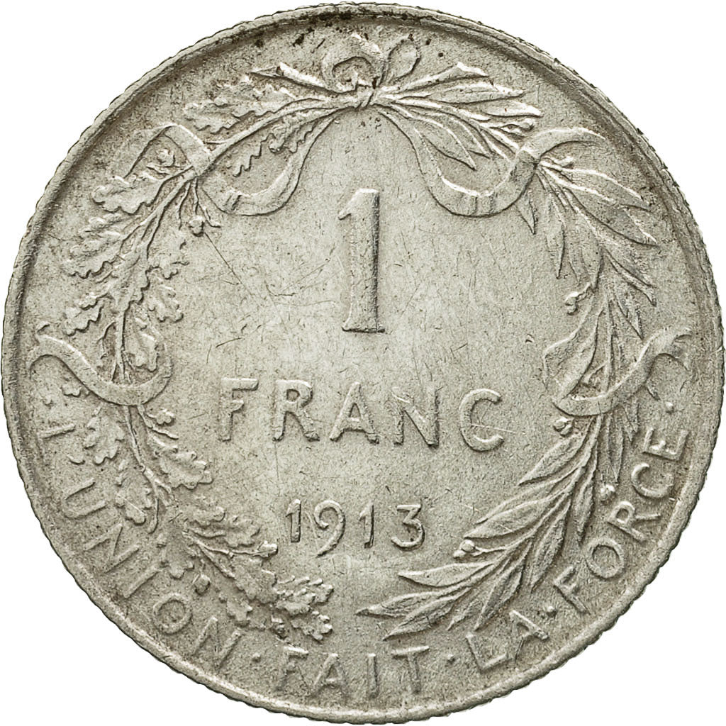 Coin, Belgium, Franc, 1913, VF(20-25), Silver, KM:72
