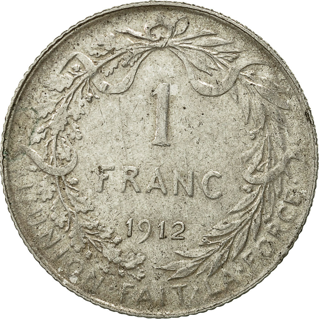 Coin, Belgium, Franc, 1912, VF(20-25), Silver, KM:72