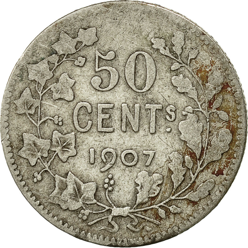 Coin, Belgium, 50 Centimes, 1907, F(12-15), Silver, KM:60.2