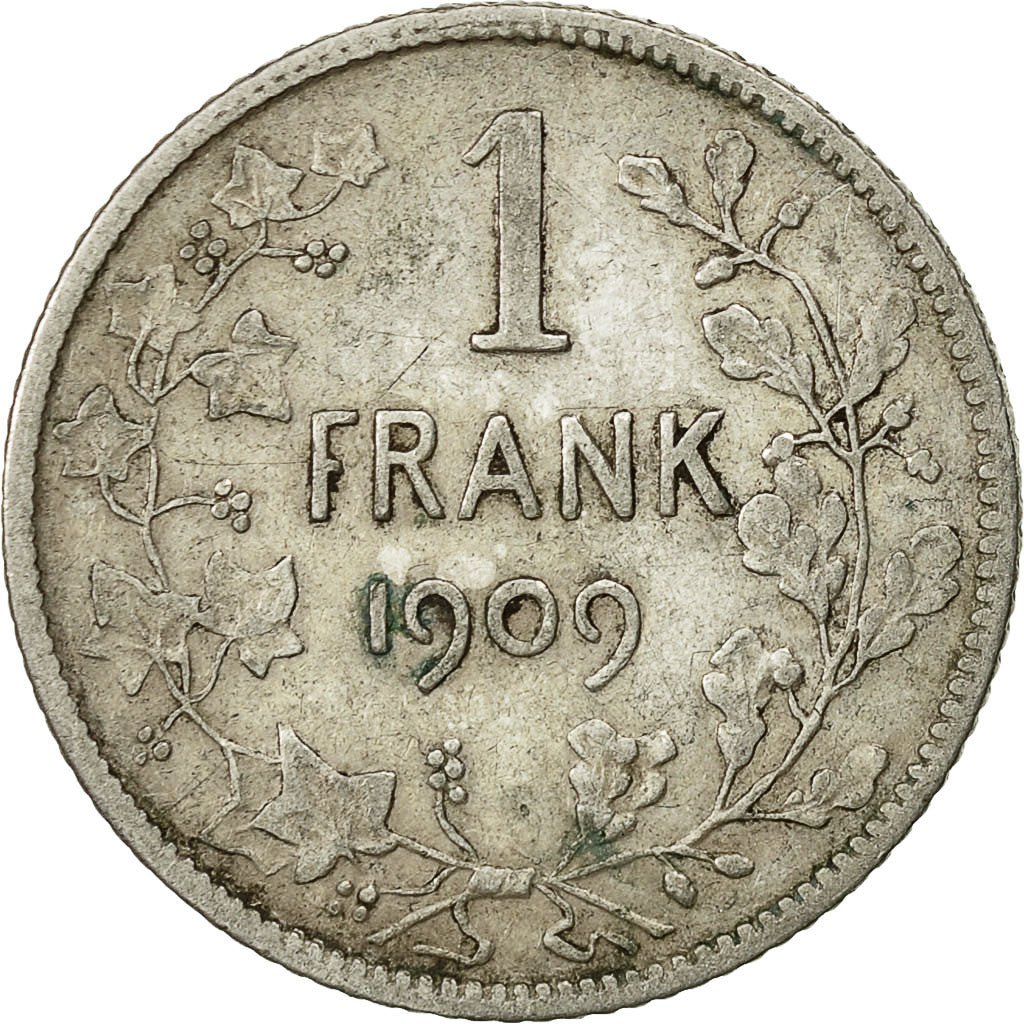 Coin, Belgium, Franc, 1909, VF(30-35), Silver, KM:57.2