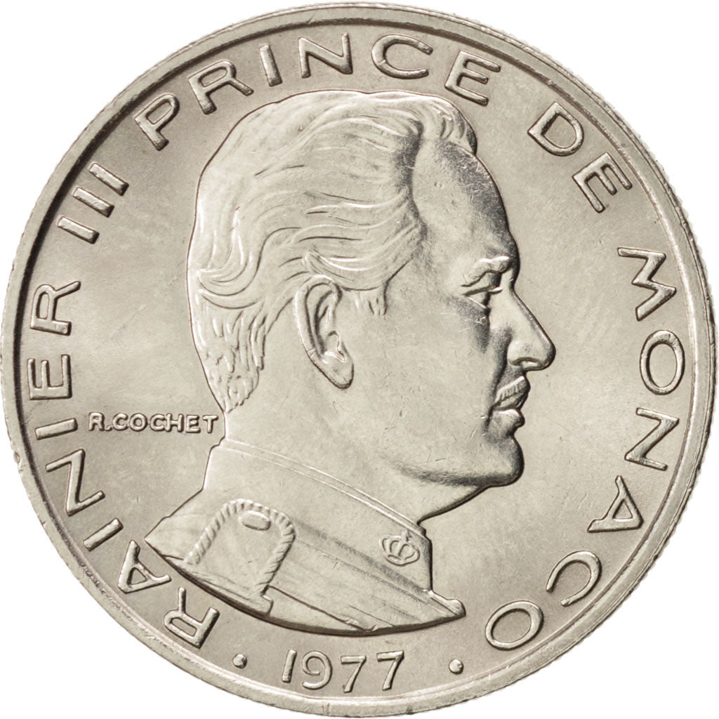 Monnaie, Monaco, Rainier III, Franc, 1977, SPL, Nickel, KM:140, Gadoury:150