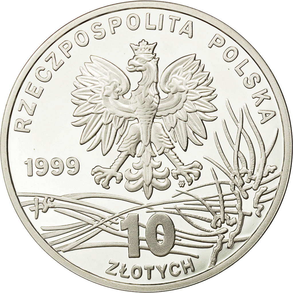 Coin, Poland, 10 Zlotych, 1999, Warsaw, MS(65-70), Silver, KM:366