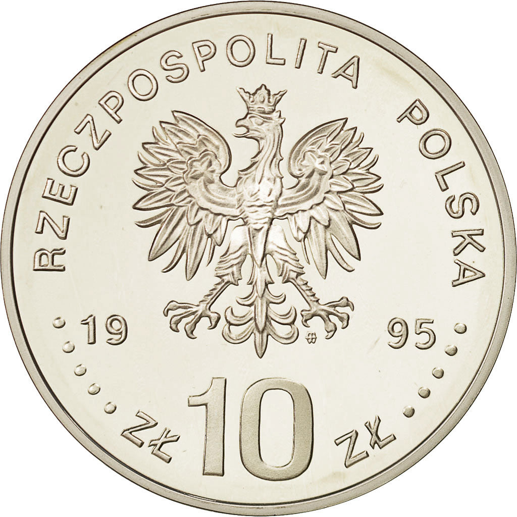 Coin, Poland, 10 Zlotych, 1995, Warsaw, MS(65-70), Silver, KM:287
