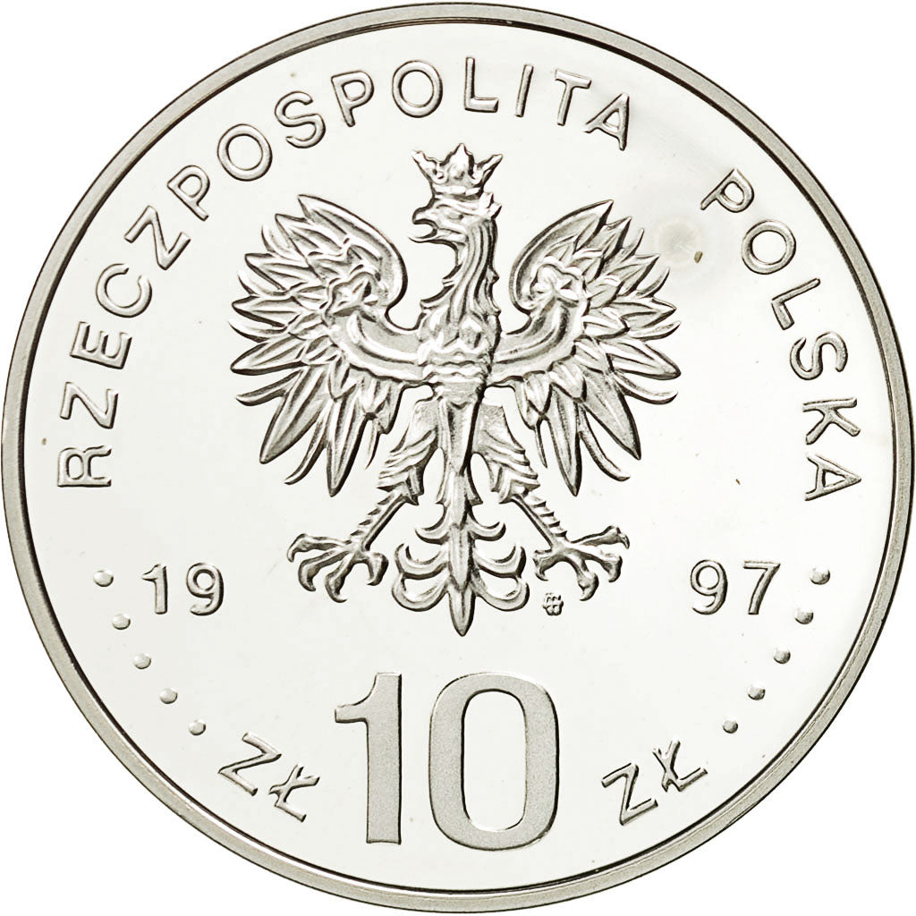 Coin, Poland, 10 Zlotych, 1997, Warsaw, MS(65-70), Silver, KM:334